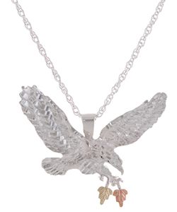 Black Hills Gold and Sterling Silver Eagle Pendant  