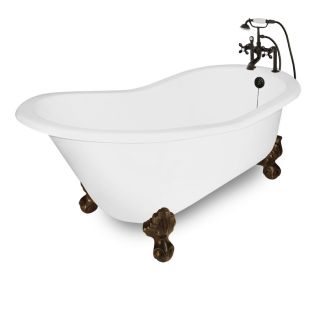 American Bath Factory Wintess Cast Iron Oval Bathtub with Reversible Drain (Common 31 in x 61.5 in; Actual 31 in x 31 in x 61.5 in)