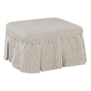 Sure Fit Ticking Stripe Ottoman Slipcover