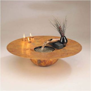Copper Water and Fire Circular Tabletop Fountain by Nayer Kazemi