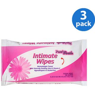 Pure 'n Gentle Clean Scent Intimate Wipes, 36 sheets (Pack of 3)