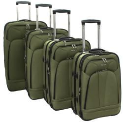 Kemyer Olive Green 4 piece Expandable Upright Luggage Set  