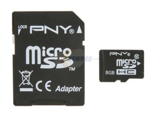 PNY 8GB microSDHC Flash Card Model P SDU8G10 EFS2