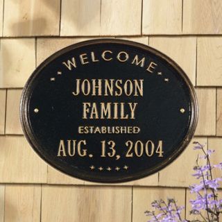 Whitehall Oval Welcome Family 2 line Standard Wall Plaque   Address Plaques