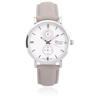 Geneva Platinum Faux Leather Chronograph Watch   Shopping