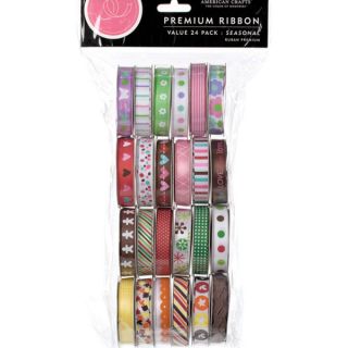 Value Pack Premium Ribbon 24 Spools (.375X4 Feet Each) Seasonal 1