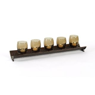 Elements Amber 5 light 23 inch Metal Linear Candle Holder
