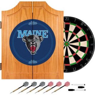 Trademark University of Maine Wood Finish Dart Cabinet Set LRG7000 ME