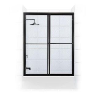 Coastal Shower Doors Newport Series 52 in. x 56 in. Framed Sliding Tub Door with Towel Bar in Oil Rubbed Bronze and Aquatex Glass 1552.56ORB A