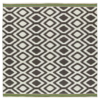 Flatweave TriBeCa Grey Geo Wool Rug (8 x 8 Square)