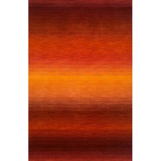 Trans Ocean Ombre Orange/Dark Red Sunrise Solid Area Rug