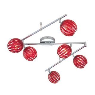Eurofase Cosmo Collection 6 Light Chrome and Red Track Lighting 23208 025