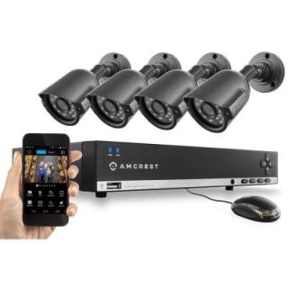 Amcrest 960H 8 Channel Video Security Kit   4 x 800TVL Dome Outdoor Cameras, 65 ft. Night Vision 1TB HD (Upgradable) AMDV960H8 4B