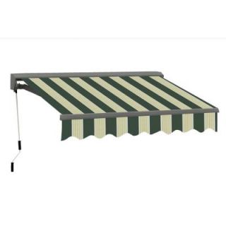 Advaning 8 ft. Classic C Series Semi Cassette Electric with Remote Retractable Awning (79 in. Projection) in Green/Cream Stripes EA0807 A222H