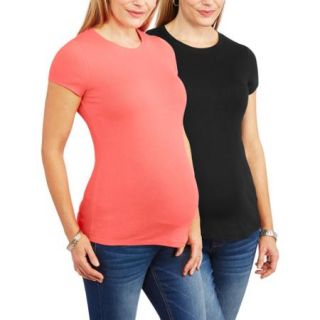Faded Glory Maternity Crew Neck Tee, 2 Pack