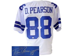 Drew Pearson Signed Custom Pro Style White Football Jersey JSA