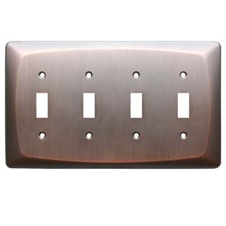 allen + roth 4 Gang Dark Oil Rubbed Bronze Toggle Wall Plate