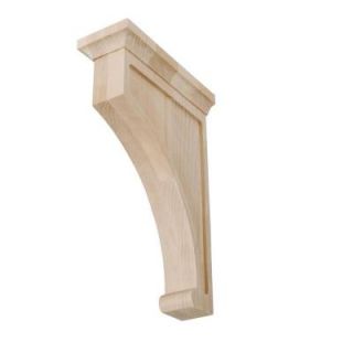 American Pro Decor 14 in. x 3 7/8 in. x 9 in. Unfinished Large North American Solid Hard Maple Traditional Plain Wood Backet Corbel 5APD10585