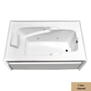 Laurel Mountain Mercer Vi Deluxe Right Hand 1 Person Almond Acrylic Rectangular Whirlpool Tub (Common 36 in x 72 in; Actual 21.5 in x 36 in x 72 in)