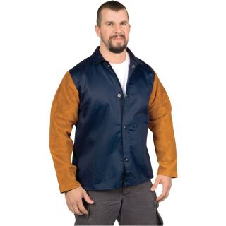 Steiner Weldlite Plus Heavy-Duty Cotton Jacket w/Leather Sleeves  Welding Jackets, Sleeves   Aprons
