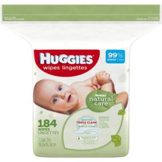 HUGGIES Natural Care Baby Wipes Refill, 184 sheets