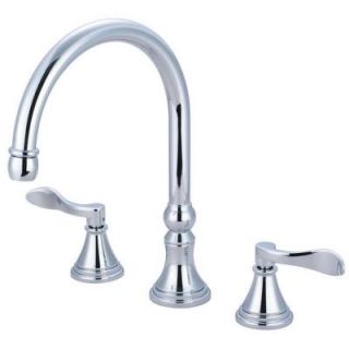Kingston Brass French 2 Handle Deck Mount Roman Tub Faucet in Polished Chrome HKS2341DFL