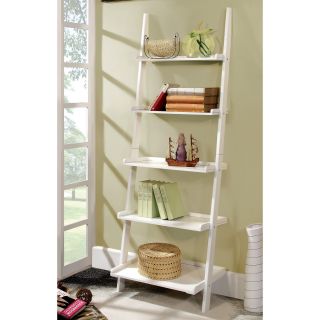 Delaris 5 Tier Ladder Shelf   White Do Not Use