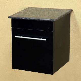 Solid Wood Wall Mount Style Side Cabinet   Black   Wall Cabinets