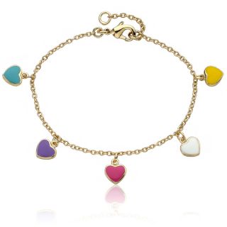 Little Miss Twin Stars Jewel Accented 14k Gold Plated Childrens Heart