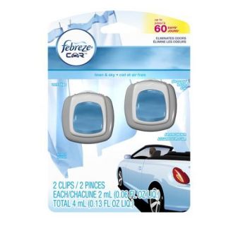 Febreze Car Vent Clips Linen & Sky Air Freshener (2 Count; 2 mL each)