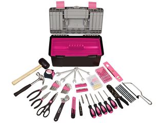 Apollo Precision Tools 170 Piece Household Tool Kit with Tool Box  Pink