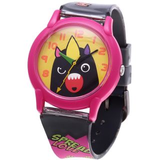 So So Happy Kids Mad Dog Black Monster Charater Analog Watch