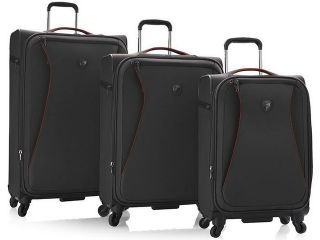 Heys America Helix Collection Expandable 3 Piece Luggage Set   Black