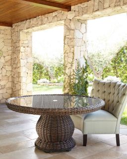 Round Outdoor Glass Top Table
