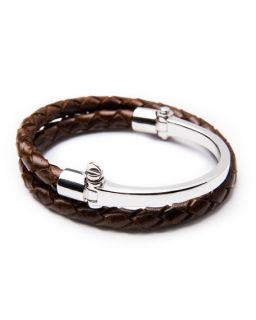 Miansai Half Cuff with Woven Bracelet, Brown