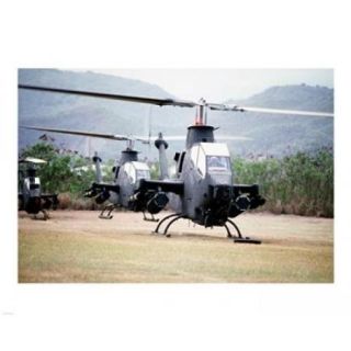 Three AH 1 Cobra gunship helicopters Poster Print (20 x 16)