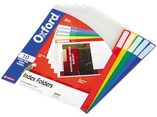 Tops Pendaflex 50981 Clear Poly Index Folders, Letter, Assorted Colors, 10 Pack