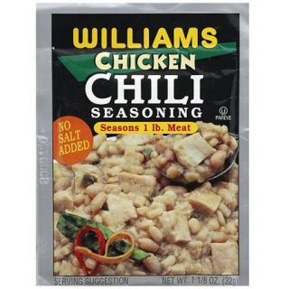 Williams No Salt Added Chicken Chili Seasoning, 1.125 oz (Pack of 24)