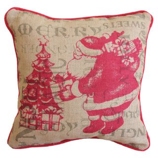 Saint Nick Christmas with Printed Burlap Throw Pillow by Xia Home