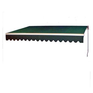 Americana Building Products 160 in Wide x 96 in Projection Forest Green Solid Slope Patio Retractable Manual Awning