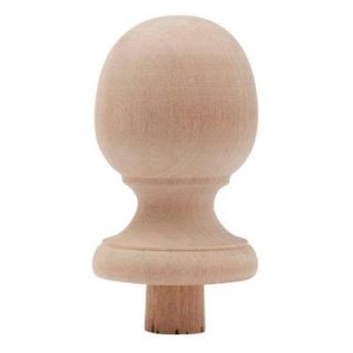 Waddell 2 in. x 2 in. x 3 1/2 in. Wood Full Round Finial (2 Pack) FN56