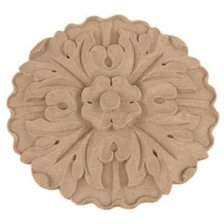 Ekena Millwork 1 1/8 in. x 9 1/4 in. x 9 1/4 in. Unfinished Wood Cherry Large Kent Floral Rosette ROS09X09X01KECH