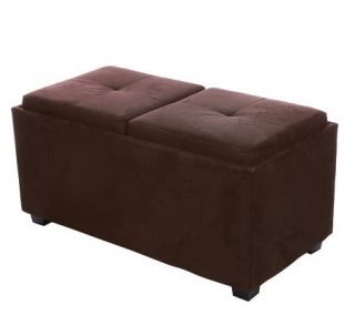 Faux Suede Storage Bench with ReversibleTrays By Valerie —