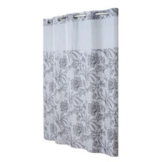 Hookless Shower Curtain Mystery with Peva Liner in Grey Floral Print DISCONTINUED RBH40MY412