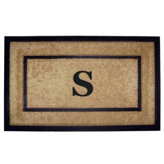Creative Accents DirtBuster Single Picture Frame Black 22 in. x 36 in. Coir with Rubber Border Monogrammed S Door Mat 18099S