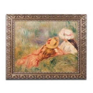 Trademark Fine Art 16 in. x 20 in. "Young Girls by the Water" by Pierre Auguste Renoir Framed Printed Canvas Wall Art BL0946 G1620F