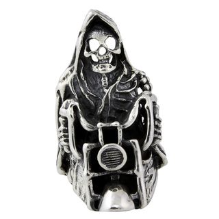 Sterling Silver Ride or Die Death Motorcycle Skull Ring  
