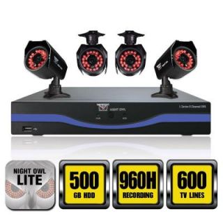 Night Owl 8 Channel 960H Surveillance System with 500GB Hard Drive and (4) 600TVL Cameras B L85 4624
