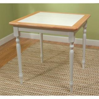Tile Top Dining Table, White/Natural