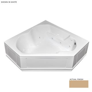 Laurel Mountain Colony 60 in L x 60 in W x 20 in H 2 Person Almond Acrylic Corner Whirlpool Tub and Air Bath